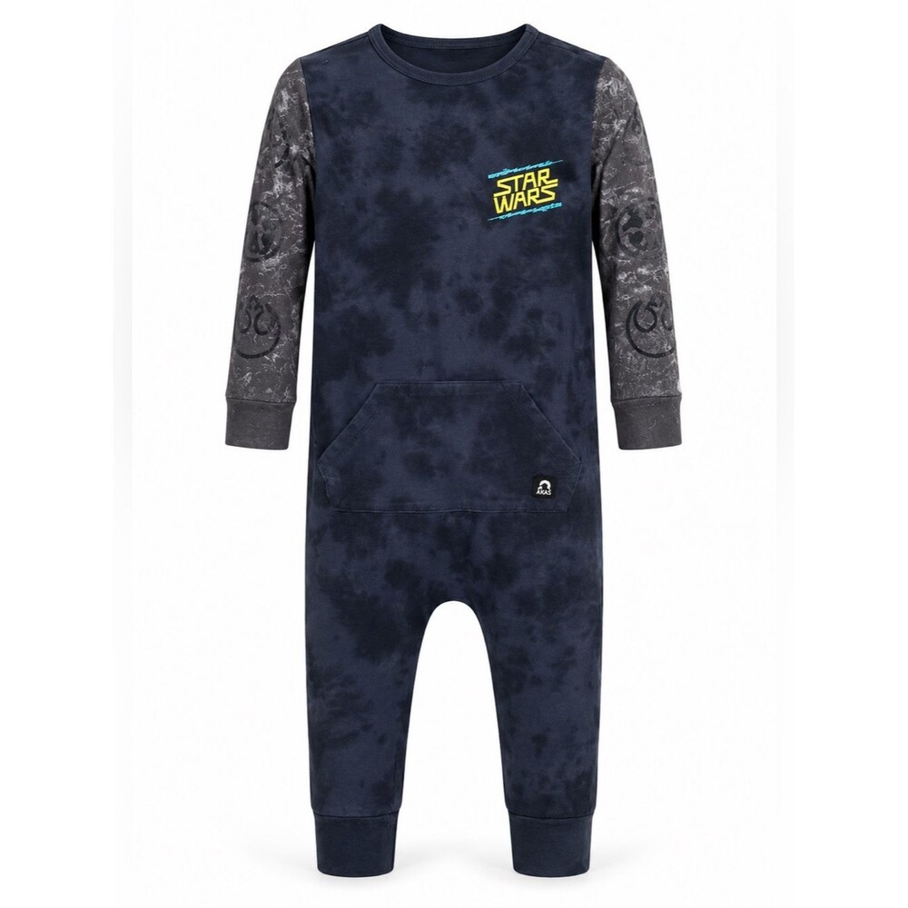 Rags to Raches Star Wars Tie Dye Romper 2T Blue Spacecore One Piece Outfit Scifi